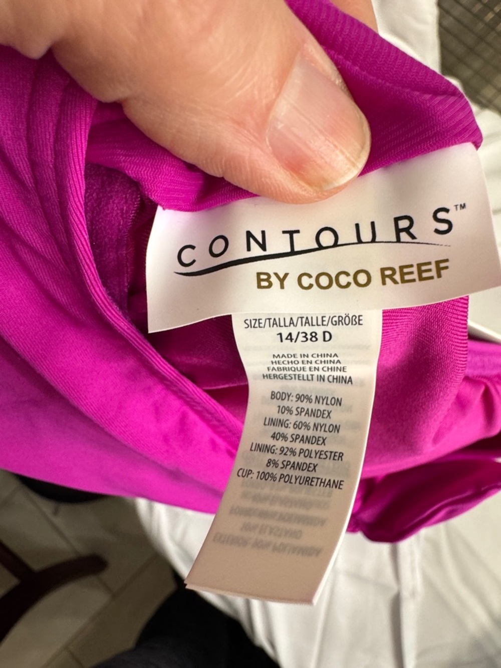 Coco Reef One-Shoulder Magenta Swimdress - Picture 7 of 7